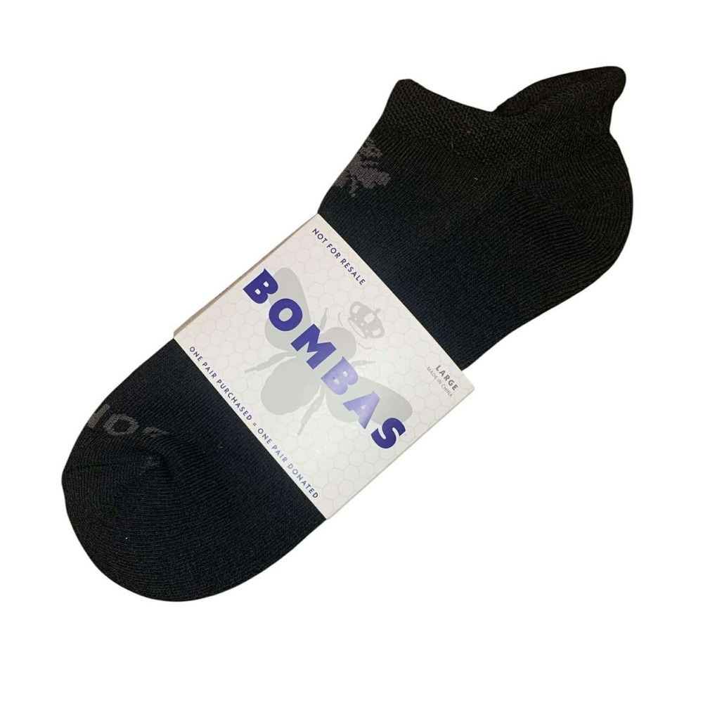 Bombas Ankle Socks Unisex Large Black Honeycomb Arch Support Performance Sporty
